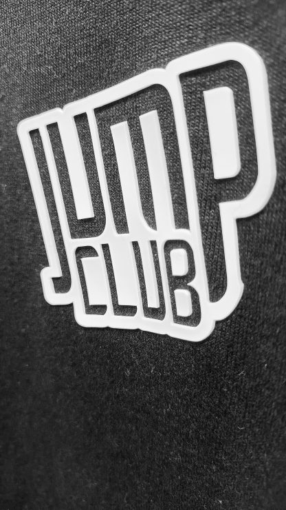 JumpClub white logo on black adult long sleeve (3D print) - Image 3